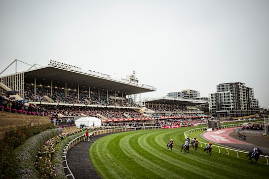 Racing at the old Moonee Valley circuit on Cox Plate day in 2025.