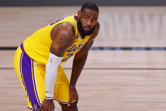 LeBron James in game one against Portland, which the Lakers lost.