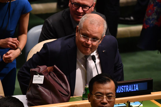 Prime Minister Scott Morrison at the UN General Assembly in New York