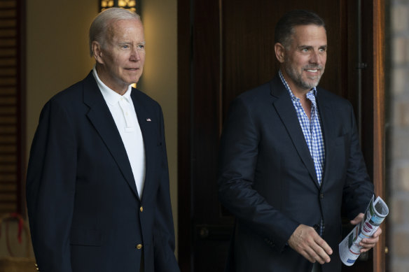 President Joe Biden and his son Hunter leave a church service last year.