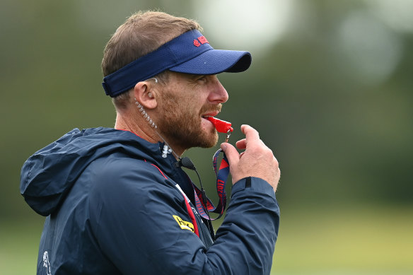 Melbourne coach Simon Goodwin says the bump is very risky.