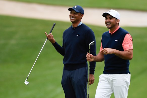 Tiger Woods and Jason Day together in Japan in 2019.