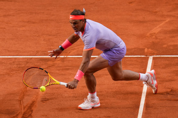 Rafael Nadal playing in Madrid.