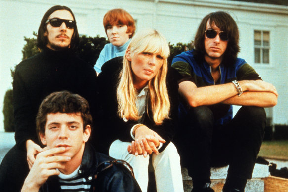Nico (centre) with fellow Velvet Underground members, Lou Reed (front), John Cale,  Maureen Tucker and Sterling Morrison.