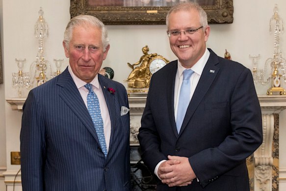 Then Prince Charles with former prime minister Scott Morrision in 2019.