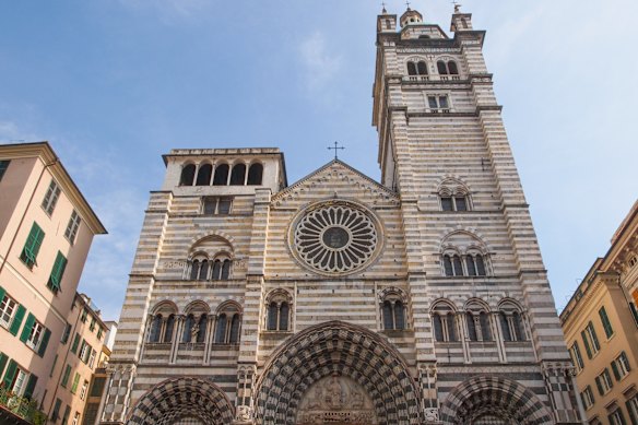 Moorish-influenced San Lorenzo Cathedral in Genoa.