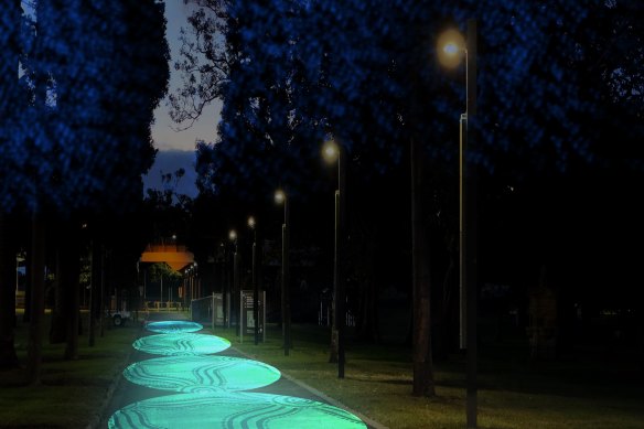 Renderings of the new lights installed around the Moore Park precinct ahead of the FIFA Women's World Cup.