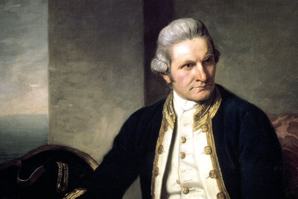 A painting of Captain James Cook in naval uniform.