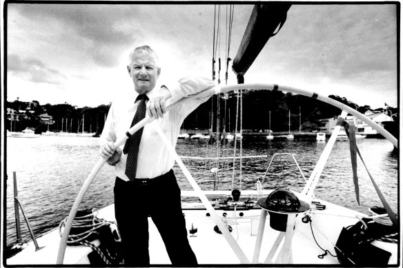 Syd Fischer ahead of the 1992 Sydney to Hobart.