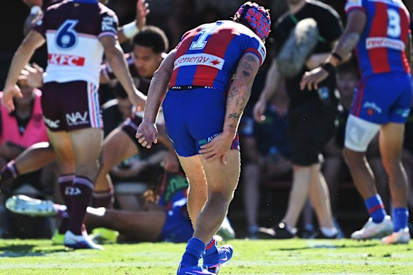 Kalyn Ponga suffered a hamstring injury.