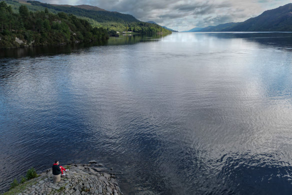 An aerial view of Loch Ness just before Loch Ness hunters began searching.