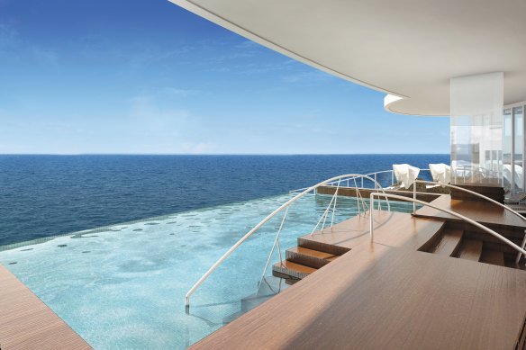 The infinity pool aboard Regent’s Seven Seas Explorer.