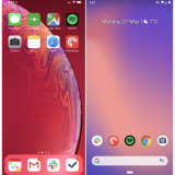 An uncluttered home page on iOS versus on Android.