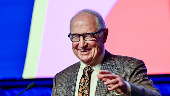 Economist Ross Garnaut, director of The Superpower Institute, addresses attendees during the opening day of Climate Action Week 2025 at the University of Technology.