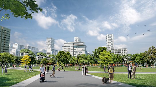 The council is proposing three high-rise buildings - fewer than the nine towers suggested by the state government.