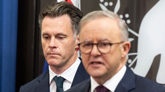 NSW Premier Chris Minns and Prime Minister Anthony Albanese in a file picture.