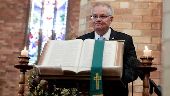 Scott Morrison during an Ecumenical Service to commemorate the commencement of Parliament for 2019.