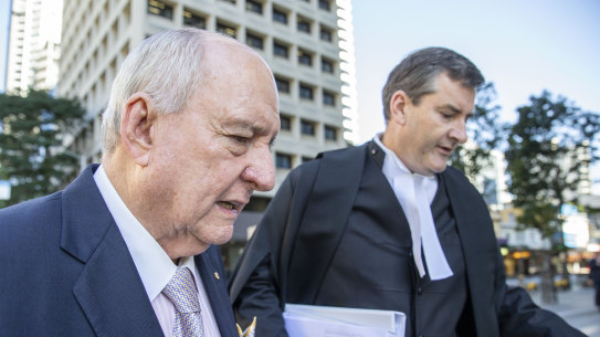 Alan Jones going to court in Brisbane where the Wagner family were suing him for defamation.
