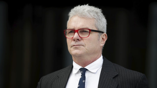 Whistleblower David McBride addresses the media at a doorstop interview as he exits court in Canberra on Thursday 13 June 2019. fedpol Photo: