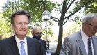 Rob Priestley leaves the NSW Federal Court after giving evidence in the banking cartel case on Thursday.