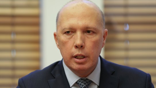 Home Affairs Minister Peter Dutton. 