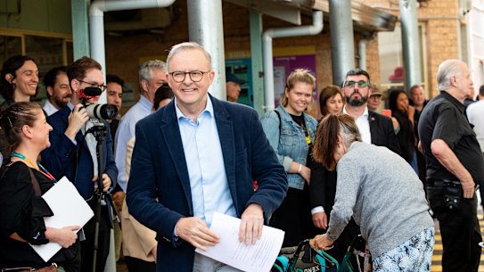 Prime Minister Anthony Albanese at the Uniting Church in Ashfield, Sydney yesterday, where he launched the  Church’s Yes campaign.