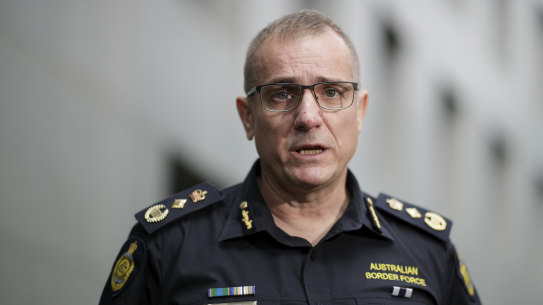 Australian Border Force boss Michael Outram says there was no way for his agency to know that Monica Hao was an ICAC witness.