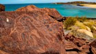Ancient rock art at Murujuga, the Burrup Peninsula, Western Australia.