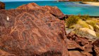 Ancient rock art at Murujuga, the Burrup Peninsula, Western Australia.