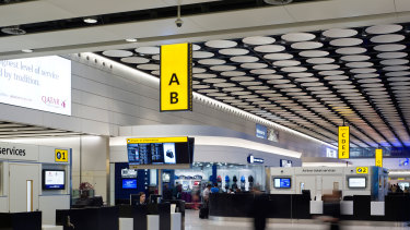 Heathrow's Terminal 4 shown nearly empty as a result of coronavirus pandemic which has grounded the aviation sector.