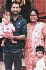 Sri Lankan Tamils Priya and Nadesalingam and their two Australian-born children, from Biloela in Queensland.