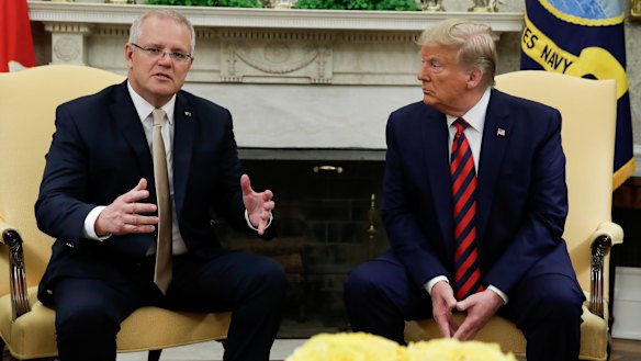 Prime Minister Scott Morrison and US President Donald Trump at the White House. 