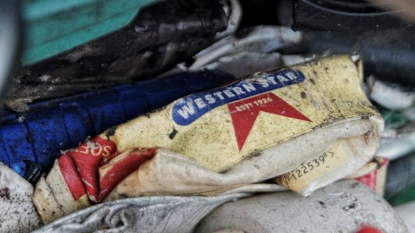 A western star butter container among the 13.7 tonnes of waste.