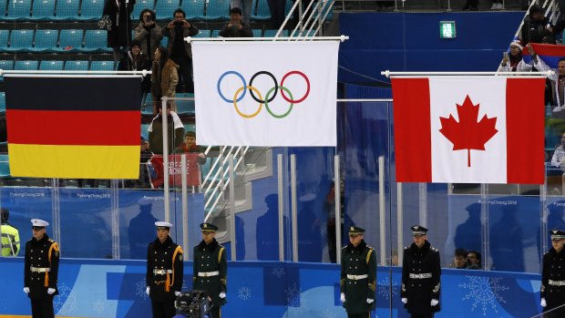 Neutral: Russian athletes competed under the Olympic flag at this year's Winter Games in South Korea.