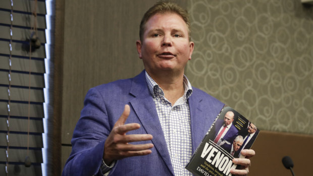 Former Liberal minister Craig Laundy speaks during the launch of David Crowe's book Venom.