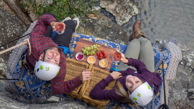Fancy a romantic picnic while dangling over a cliff-top?