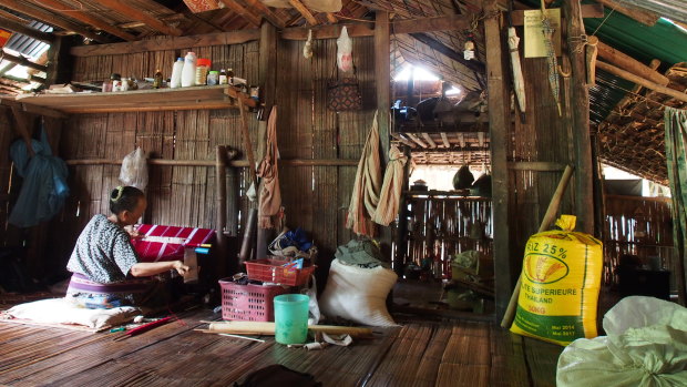 Doing it tough:  A home inside the Mae La refugee camp. 