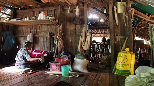 Doing it tough:  A home inside the Mae La refugee camp. 