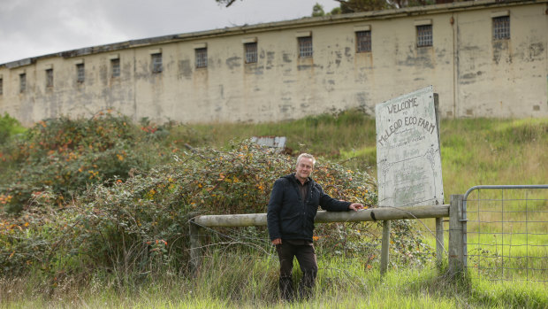 Real estate agent Phil Bock at the old prison farm site on French Island.