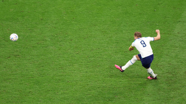 Harry Kane blazes his spot kick over the bar.