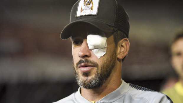 Boca's captain Pablo Perez sustained an eye injury in the attack.