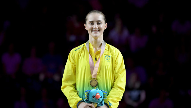 Eade with her gold medal. 