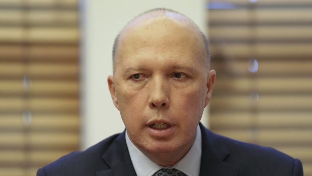 Home Affairs Minister Peter Dutton. 