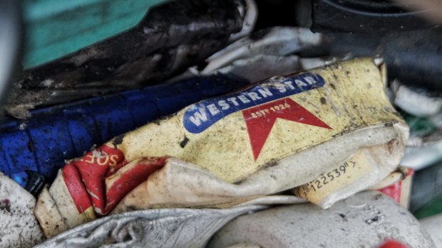 A western star butter container among the 13.7 tonnes of waste.