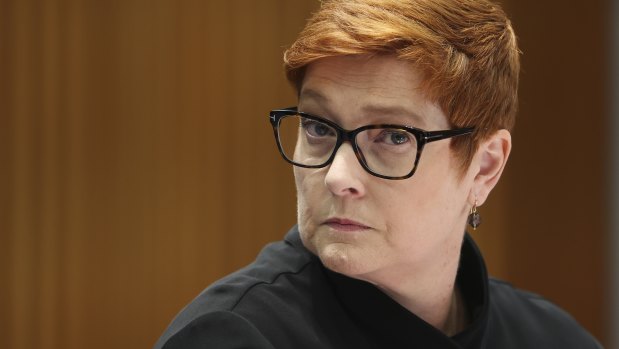 Marise Payne at a Senate estimates hearing on Monday. 