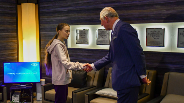 Prince Charles meet Swedish climate campaigner Greta Thunberg.