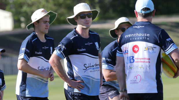 Sutherland captain Chris Williams, centre, at training this week.