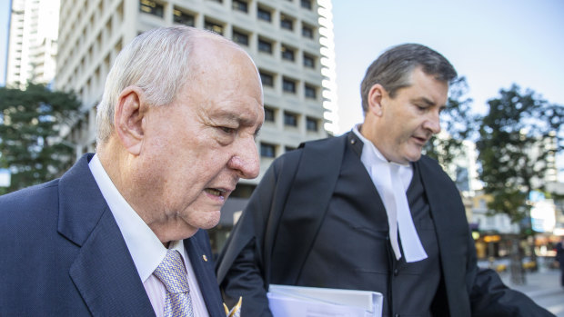 Alan Jones going to court in Brisbane where the Wagner family were suing him for defamation.