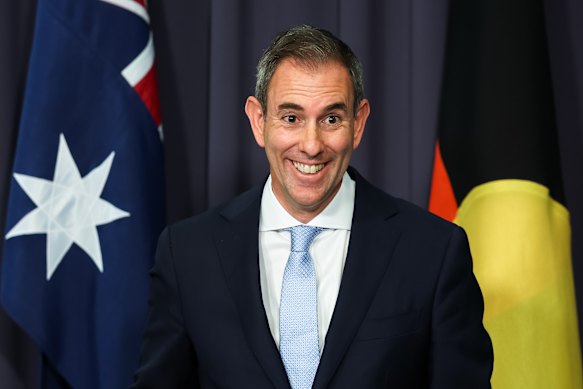 Jim Chalmers during his press conference today.