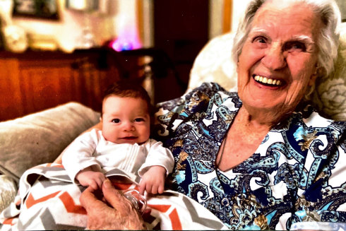 Rhodesia Greatrex and her great-grandson Leo four years ago.